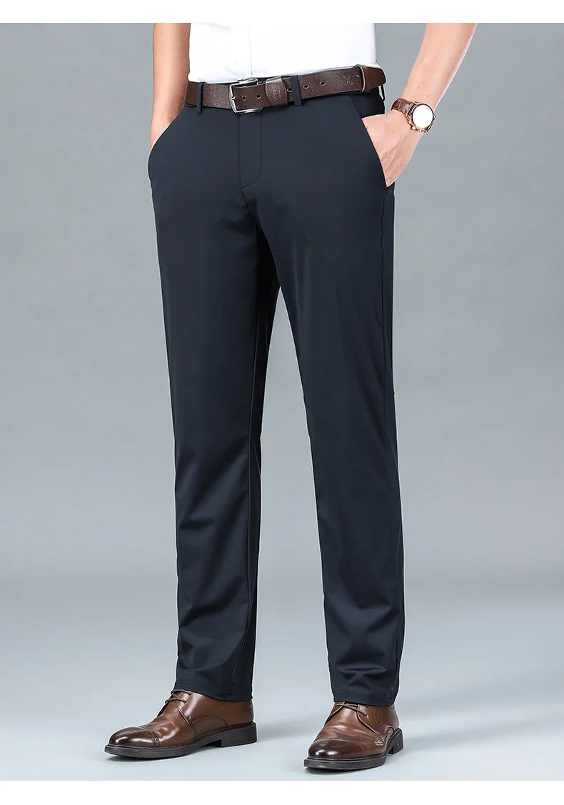 Herren-Eisseiden-Business-Casual-Hose | Ultraleichte, schnelltrocknende Sommeranzughose