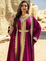 Muslim Women’s Open Cardigan with Inner Dress 2-Piece Set