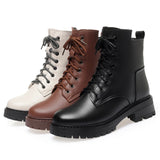Damen-Schneestiefel aus echtem Leder – warm gefütterte Winterstiefel aus echter Wolle