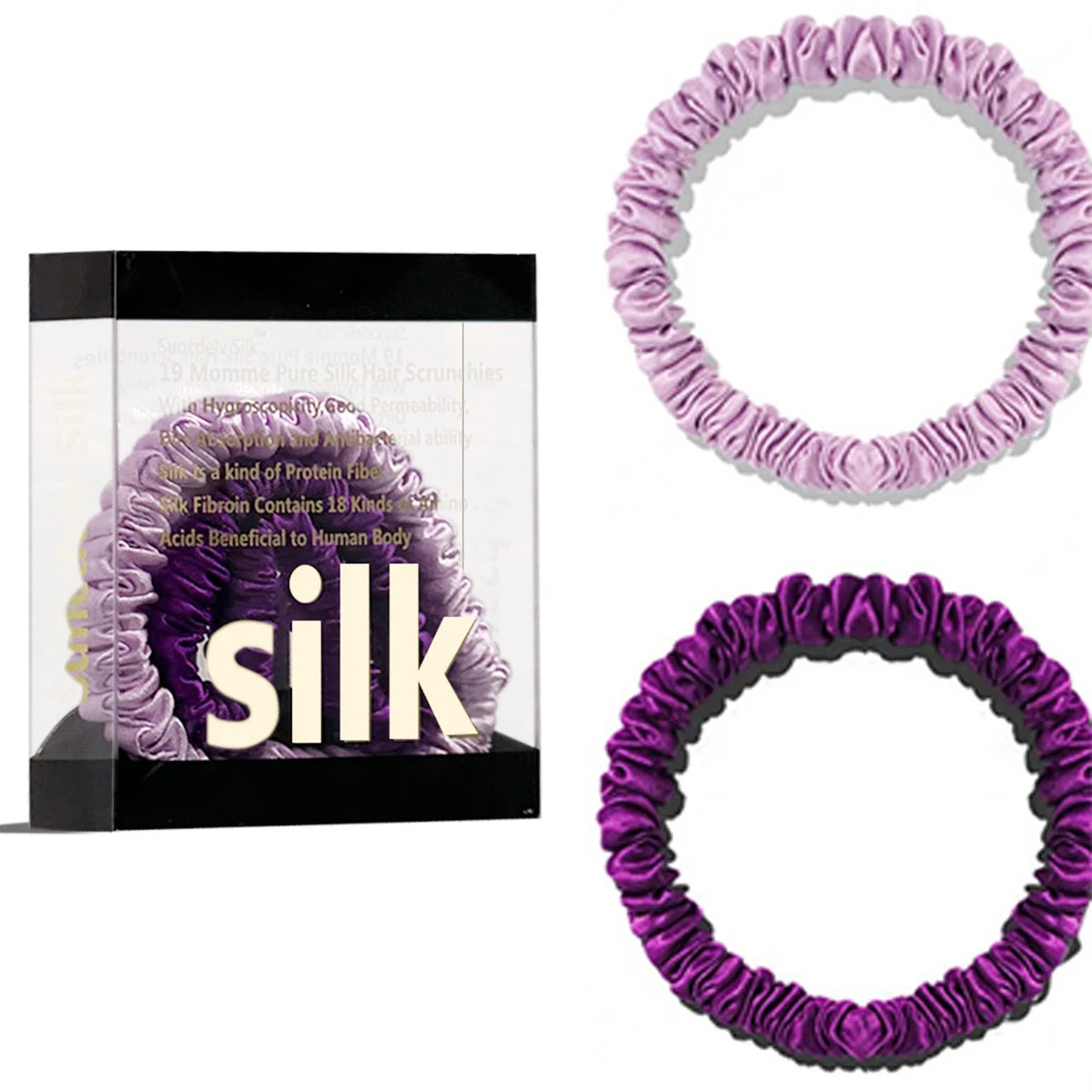 Das „Seidenfaden“-Slim-Set: Premium Skinny Scrunchies aus 100 % Maulbeerseide