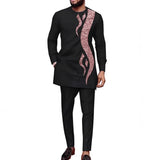 Men’s Dashiki African Clothing Set | Long Sleeve O-Neck Top & Matching Pants