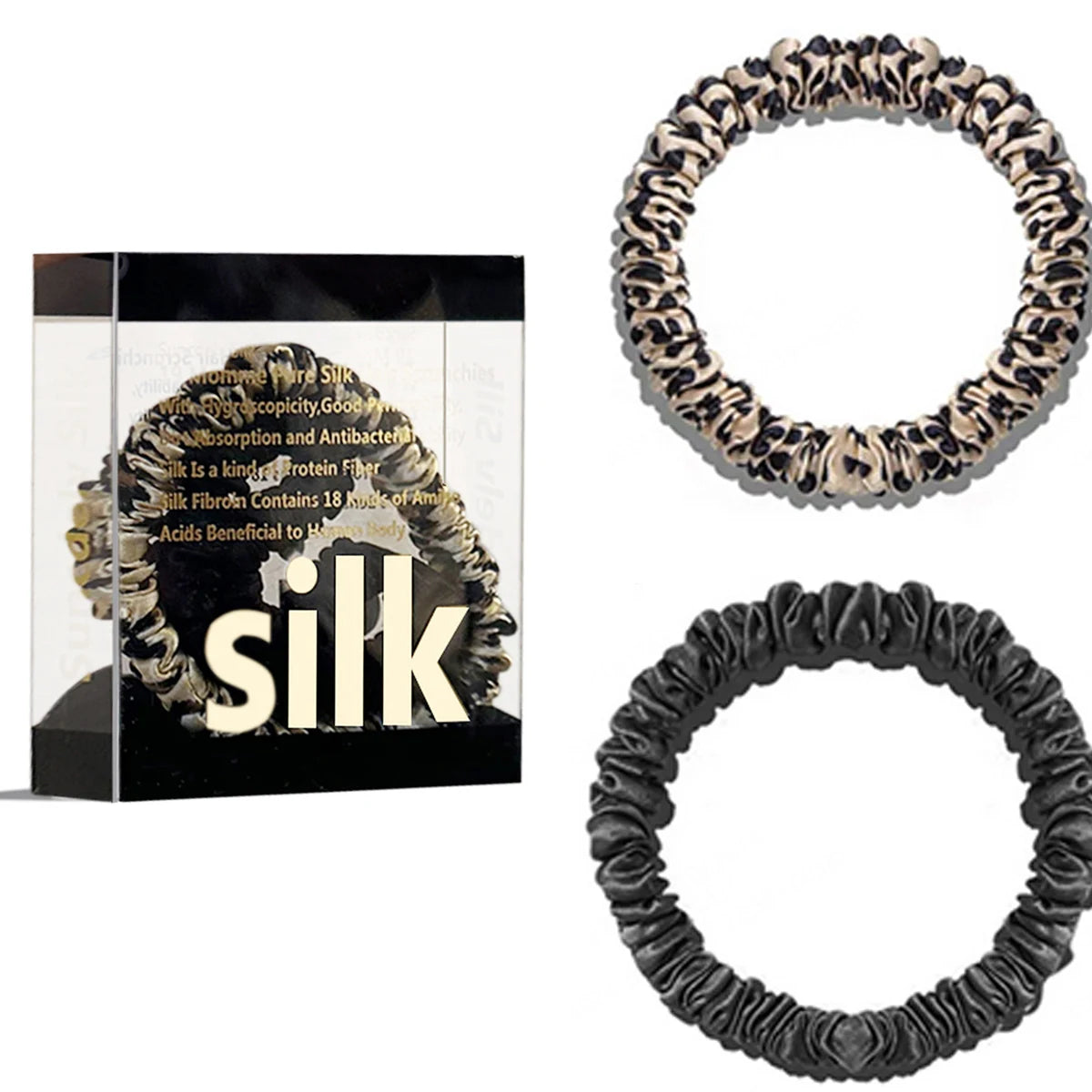 Das „Seidenfaden“-Slim-Set: Premium Skinny Scrunchies aus 100 % Maulbeerseide