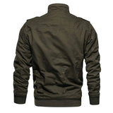 Men's Winter Fleece Bomber Jacket– Multi-Pocket Motorcycle Jacket with Stand Collar