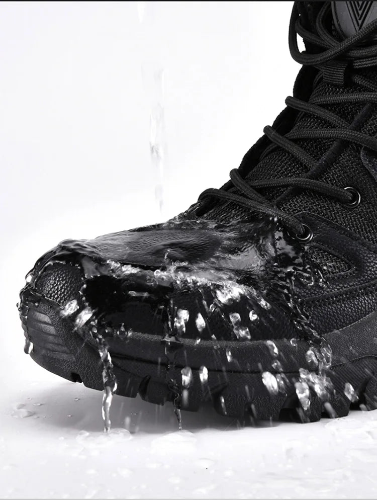 Herren Winterstiefel - Wasserdichte Schneestiefel - Rutschfeste Outdoor-Wanderschuhe
