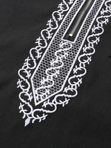 Luxuriöser bestickter Kapuzenbademantel für Herren – Langarm Muslimisches Thobe
