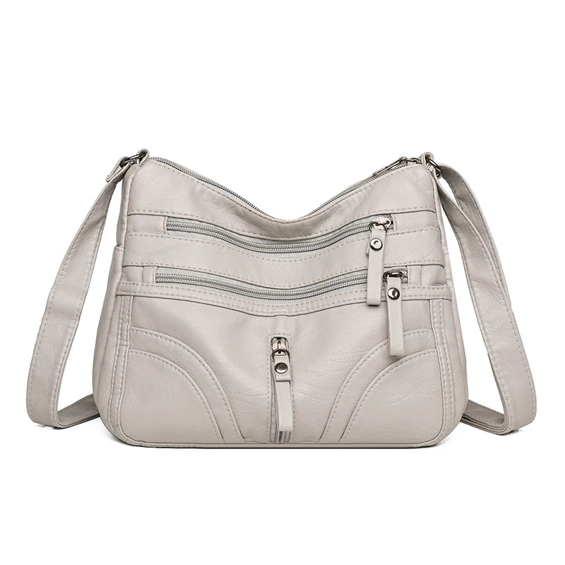 Matching-All Kunstleder-Messenger Bag | Premium PU-Umhängetasche für Damen