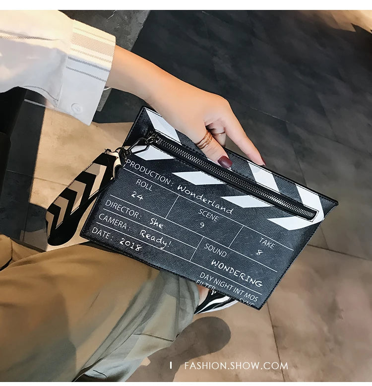 Funny Movie Prop Design Shoulder Bag | Creative Letter Print Clutch Bag