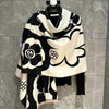Elegant Flowers Soft Acrylic Scarf Long Wrap for Women