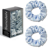The "Silk-Glow" Duo: 2Pcs Pure 22 Momme Natural Silk Scrunchies