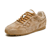 Damen Trainingsschuhe aus echtem Leder – Retro Freizeit-Sneaker mit flacher Sohle