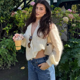 Women’s Chic Lace-Up Cardigan – Single-Button Spring & Autumn Sweater