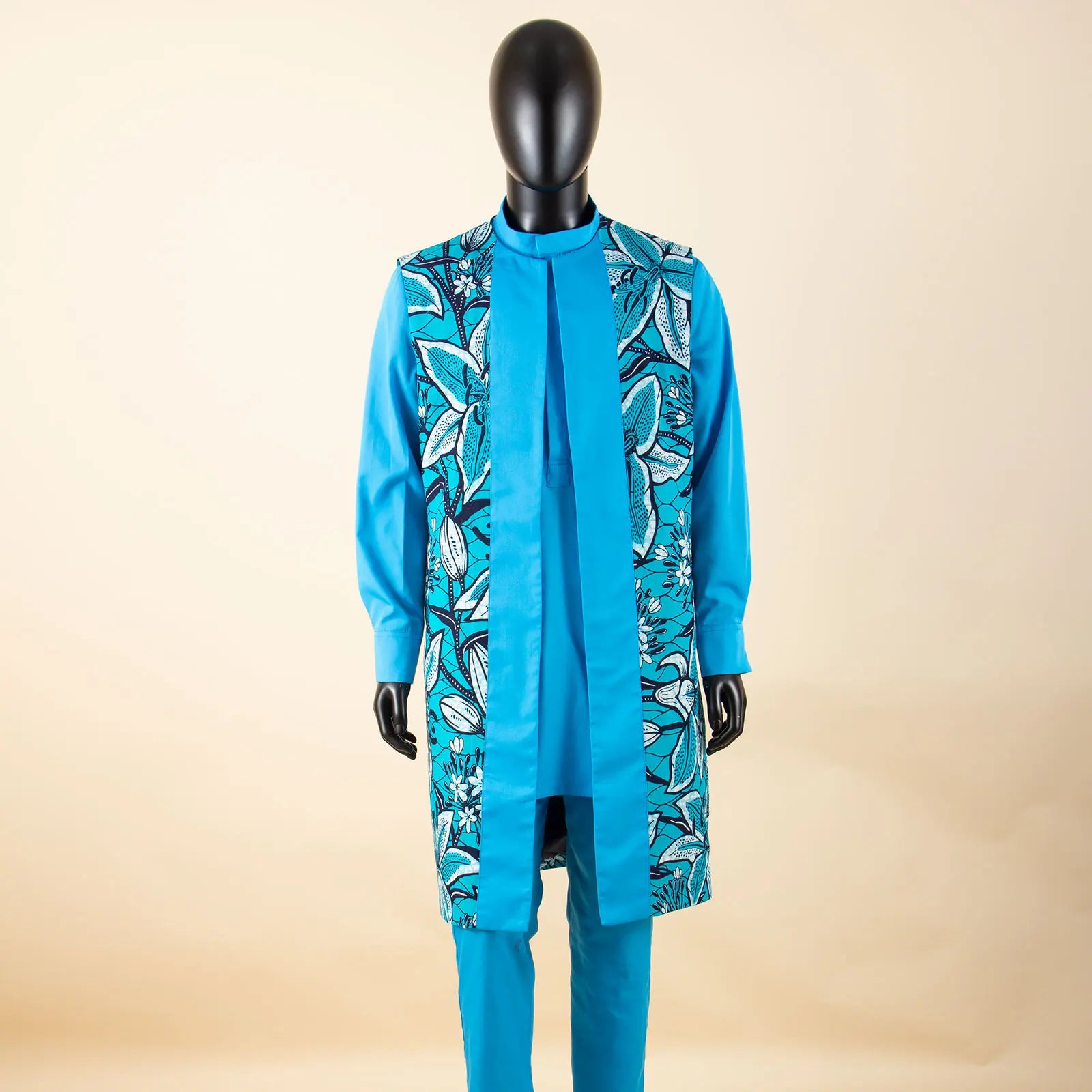 The "Legacy" Sovereign Suit: Bold 3-Piece African Print Set | Tailored Dashiki Coat, Inner Shirt & Trousers