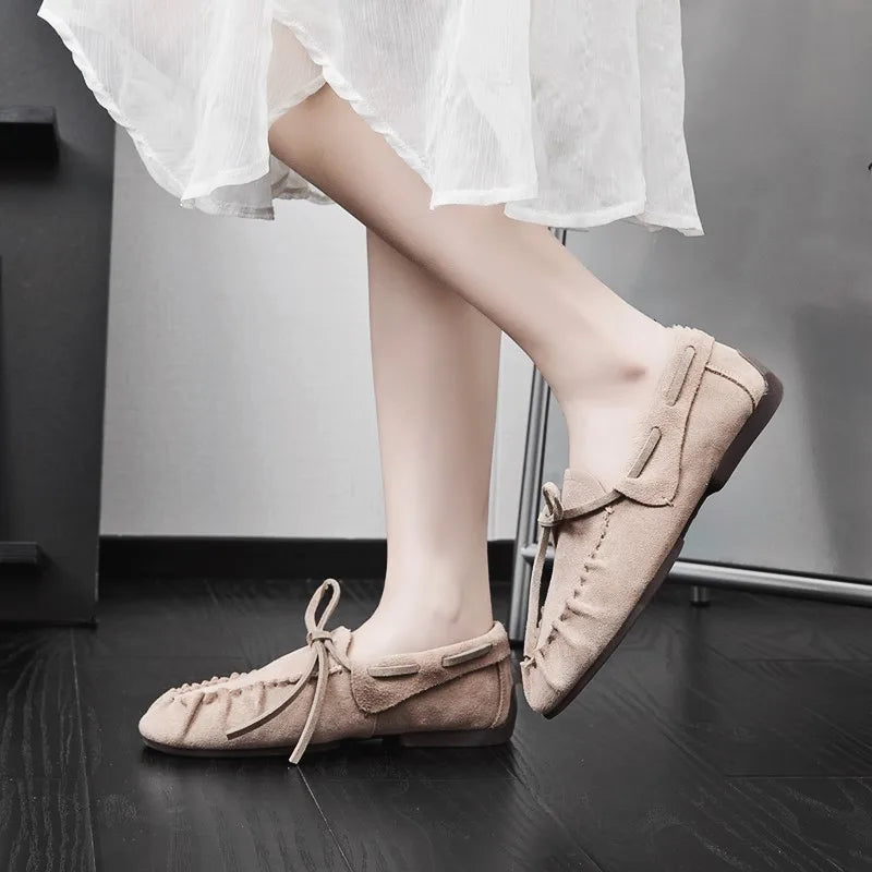 Damen Loafers aus echtem Leder – Flache Mokassins im britischen Stil