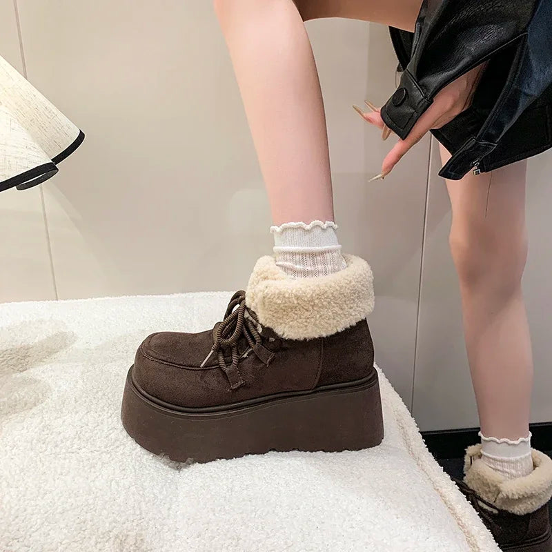 Women’s Chunky Platform Snow Boots – Ultra-Warm Fur-Lined Winter Booties