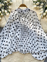 Women’s Leopard Print Blouse | Bow Tie Neck Long Sleeve Shirt