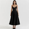 Black Elegant Wedding Event Dress – Sexy Strapless Corset Midi