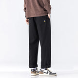 Men’s Vintage Cotton Loose Straight Wide-Leg Cargo Pants