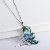 Halskette mit Anhänger aus natürlicher Abalone-Muschel in Schmetterling- und Libellenform