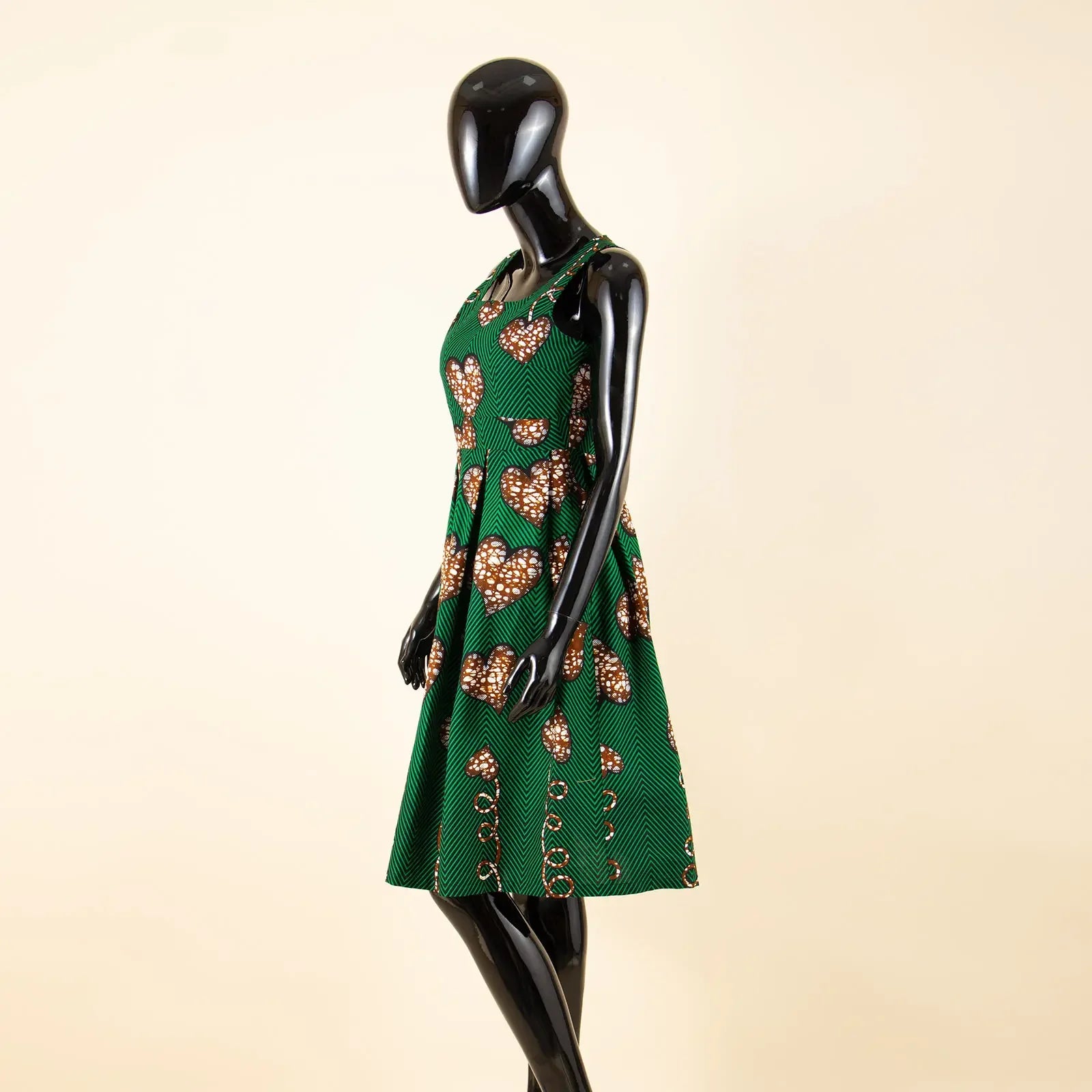 Afrikanisches Batik-Sommerkleid für Damen | Ärmelloses knielanges Partykleid