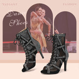 The "Diamond Stage" Dance Boots: Sparkling Rhinestone Latin & Jazz Shoes