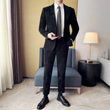 Herren Cordanzug im italienischen Stil (Sakko + Hose) – Hochwertiges zweiteiliges Slim-Fit-Set