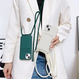 Crossbody Lanyard Card Holder Case for iPhone 17 Air 16 15 14 13 12 Pro Max