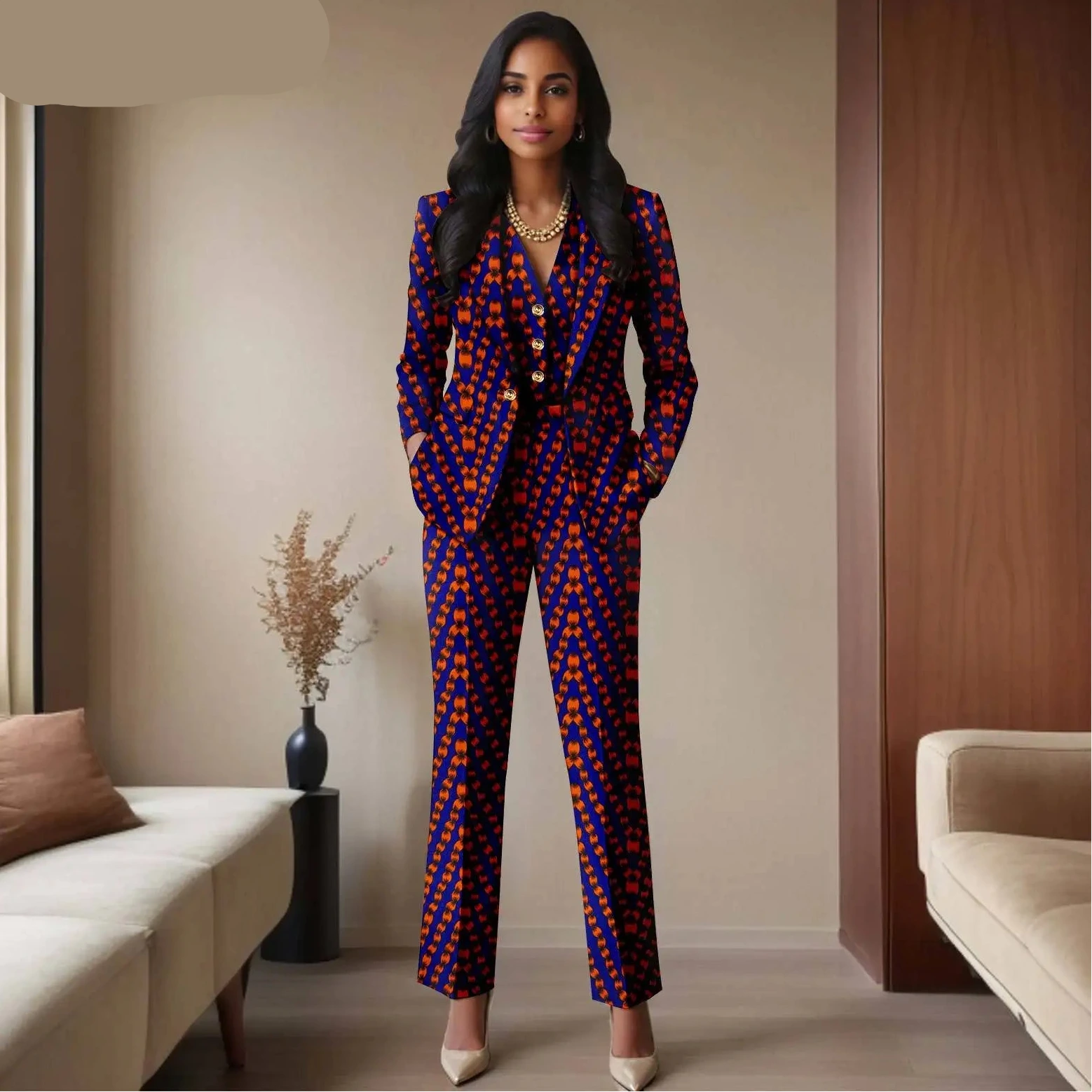Das „Legacy“ Executive Set: Lebhafter 3-teiliger Anzug aus Ankara | Einreihiger Blazer, passende Weste & hoch geschnittene Hose