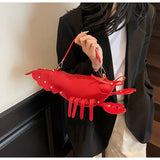 Niedliche Hummer-Umhängetasche | Lustige kreative Handtasche aus PU-Leder