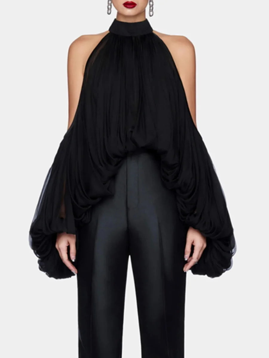 Women’s Solid Loose Casual Blouse | Elegant O-Neck Temperament Shirt