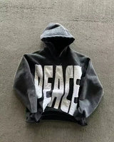 Herren Y2K Gothic Oversized Kapuzenjacke mit Reißverschluss – Amerikanisches Mode-Muster-Print, Harajuku Hip Hop Kapuzenpullover