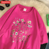 Beautiful Flower Clusters Cotton T-Shirt - Women's Floral Graphic Tee