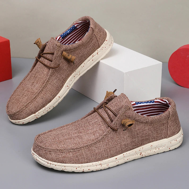Men's Canvas Casual Shoes – Breathable Slip-On Loafers for Men