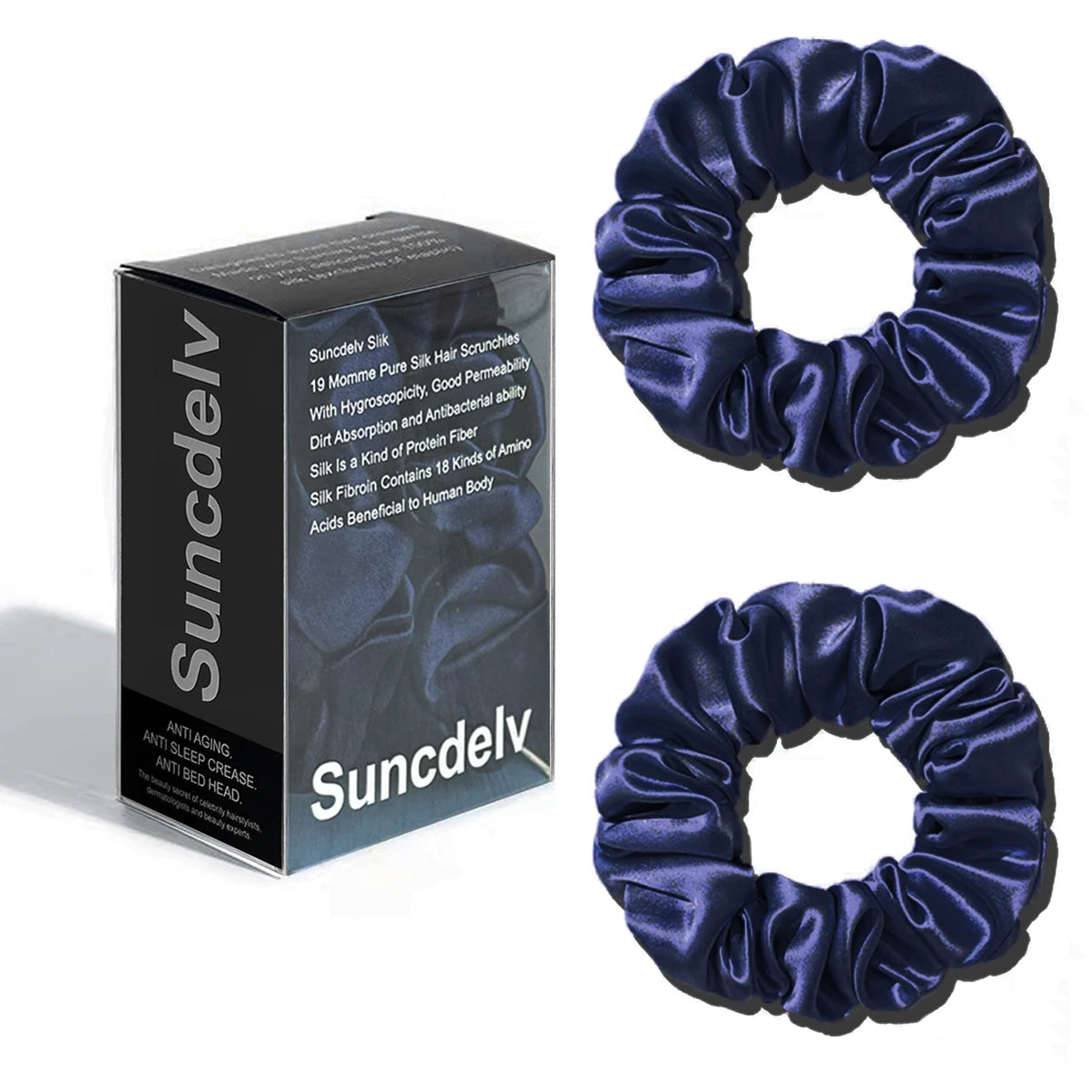 The "Silk-Glow" Duo: 2Pcs Pure 22 Momme Natural Silk Scrunchies