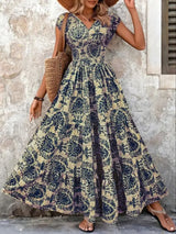 Women’s Vintage Floral Print Maxi Dress