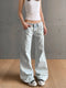 Women’s Y2K Vintage Low-Waist Jeans – Retro Washed Denim Trousers