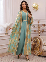 The "Emerald Heritage" Abaya – Signature Embroidered Party Jalabiya – Boutique Green Ramadan Kaftan
