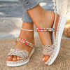 Women’s Bohemian Wedge Sandals Colorful Woven Platform Shoes