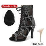 The "Diamond Stage" Dance Boots: Sparkling Rhinestone Latin & Jazz Shoes