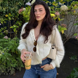 Women’s Chic Lace-Up Cardigan – Single-Button Spring & Autumn Sweater