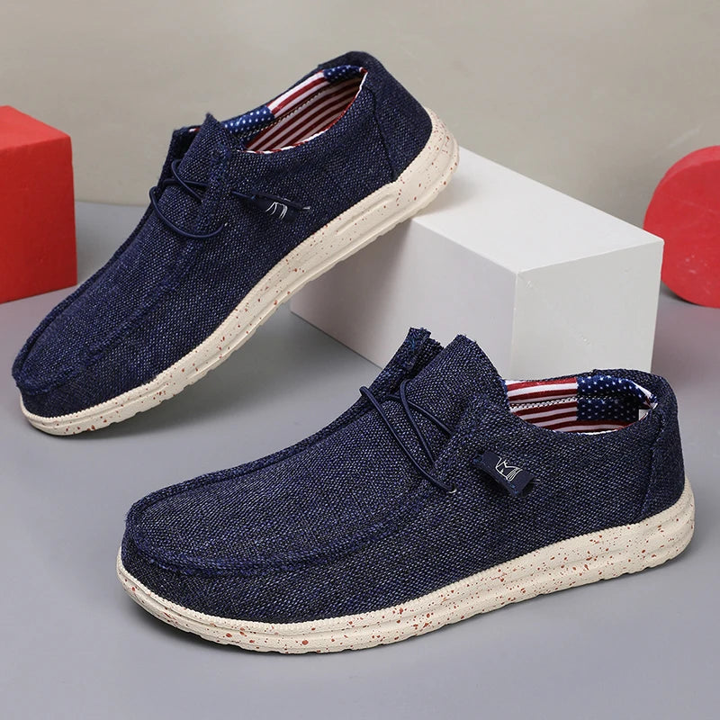 Men's Canvas Casual Shoes – Breathable Slip-On Loafers for Men