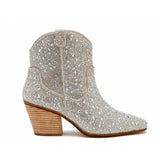 Damen-Glitzer-Cowboy-Stiefeletten – Glänzende Bling-Western-Cowgirl-Stiefeletten