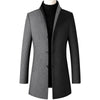 Herren koreanischer Mode Trenchcoat – Business Casual Stehkragen Langer Slim Fit Winter Windbreaker