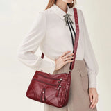 Matching-All Kunstleder-Messenger Bag | Premium PU-Umhängetasche für Damen