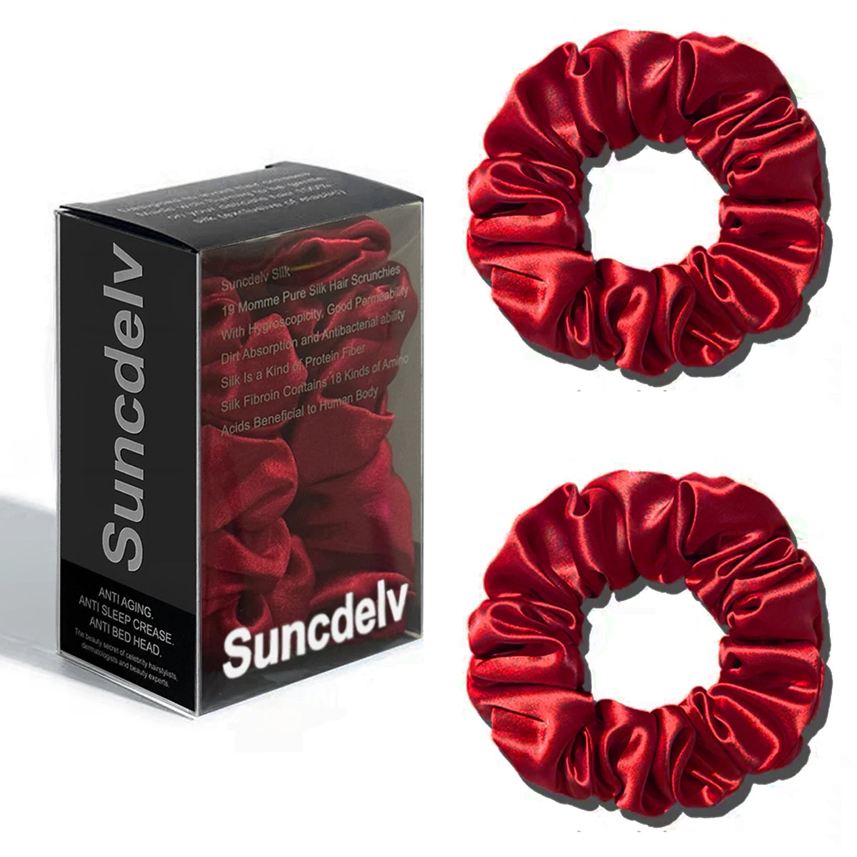The "Silk-Glow" Duo: 2Pcs Pure 22 Momme Natural Silk Scrunchies