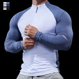 Men’s Half-Zip Performance Polo | Long-Sleeve Quick-Drying Fitness Tights Shirt