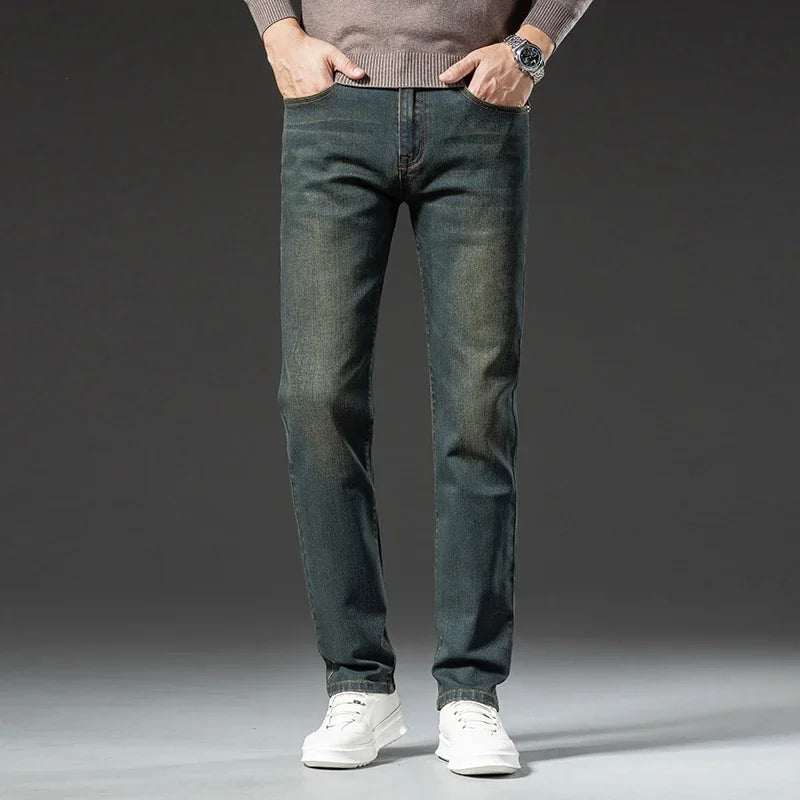 Herren Premium Vintage Jeans | Neue hochwertige elastische Business-Freizeit-Jeans