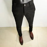 Men’s Autumn Winter Thickened Suit Pants – Slim Fit Straight Woolen Trousers