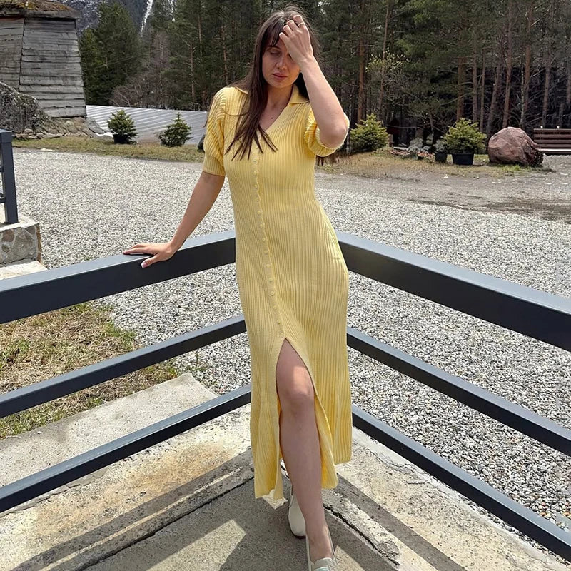 Mode-Cardigan langes Strickkleid für Damen | Eleganter Sommer-Strickmaxi