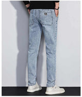 Herren Slim Fit Stretch Jeans | Vintage Korean Style Straight Denim