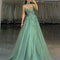 Green Candy Color Party Dress | Elegant Long Sleeve Prom Gown